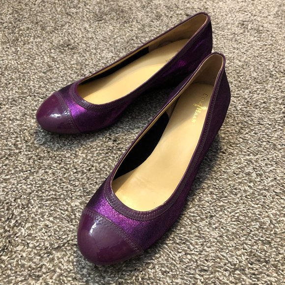 NWT LuLaRoe Jill Purple Skirt with Cole Haan Purple Wedges Size Small and 9.5B - Picture 7 of 12